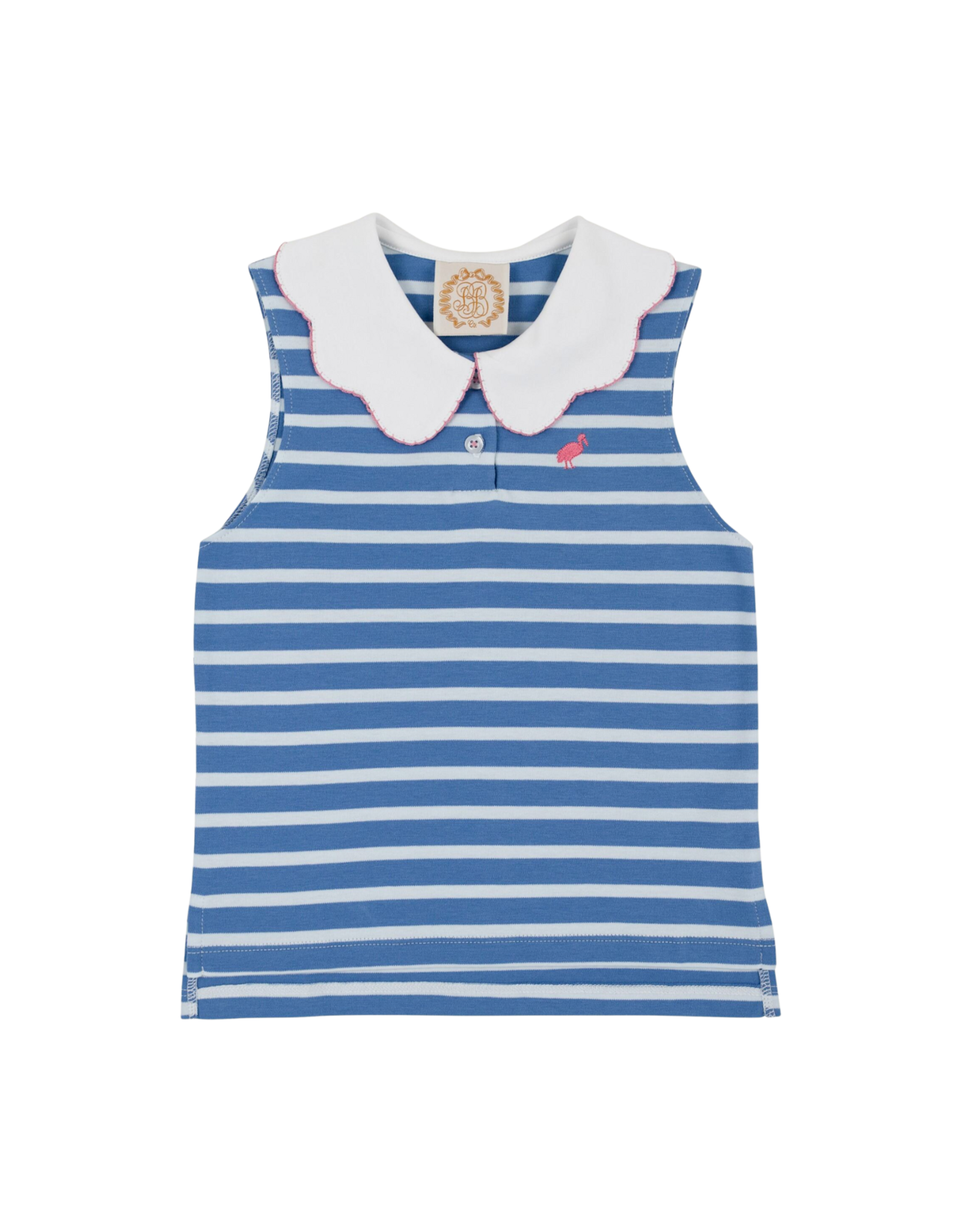 The Beaufort Bonnet Company Paiges Playful Polo, Barbados Blue Stripe