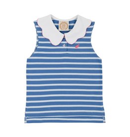 The Beaufort Bonnet Company Paiges Playful Polo, Barbados Blue Stripe