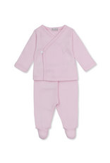 Kissy Kissy Jacquard Footed Pant Set, Pink