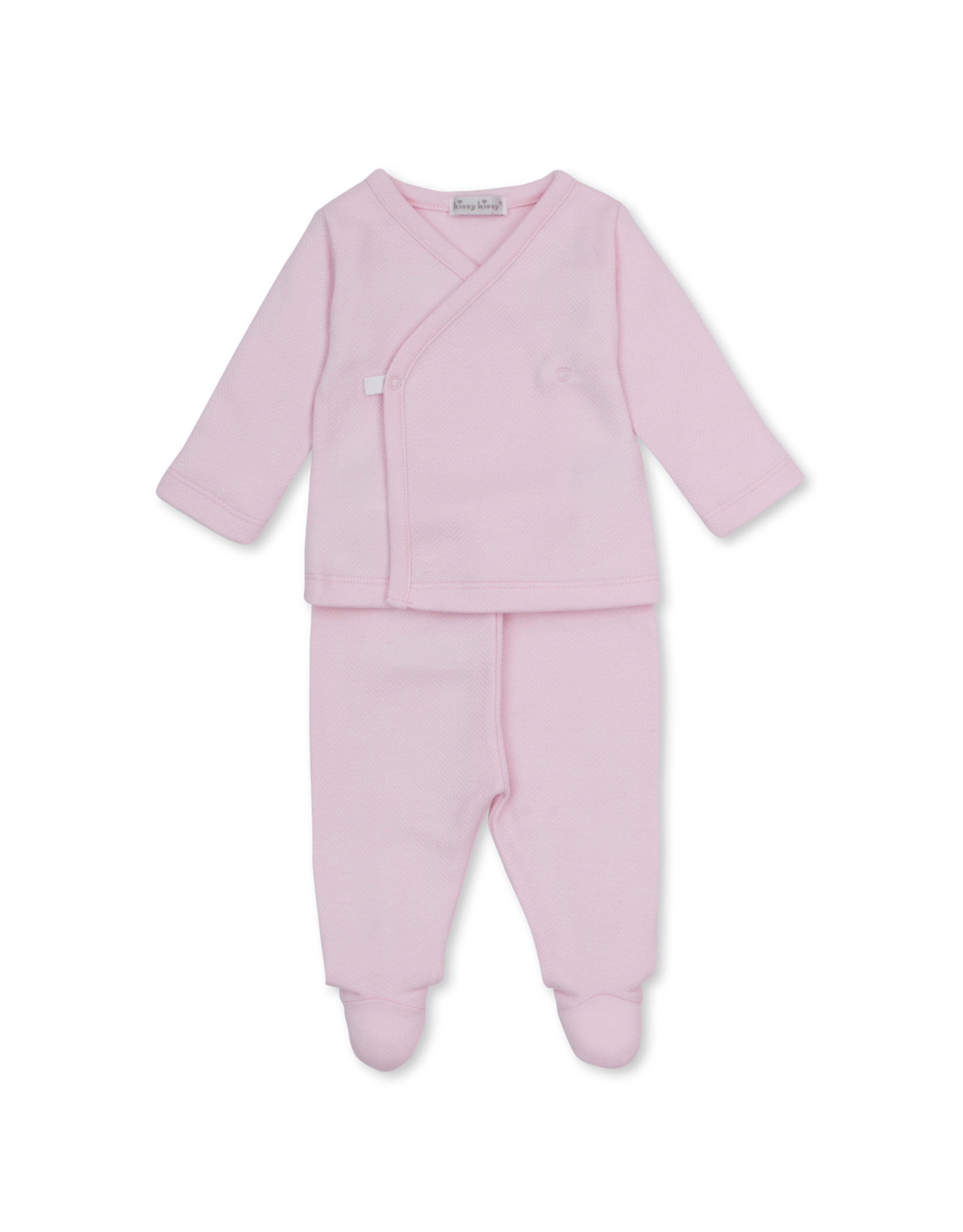 Kissy Kissy Jacquard Footed Pant Set, Pink
