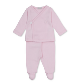 Kissy Kissy Jacquard Footed Pant Set, Pink