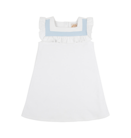 The Beaufort Bonnet Company Darla Dress, Worth Ave White and Buckhead Blue