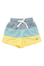 SouthBound Swim Shorts, Yellow Color Block