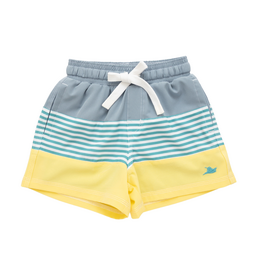 SouthBound Swim Shorts, Yellow Color Block