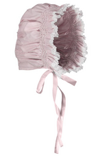 Feltman Brothers Girls Pink Smocked Lace Bonnet