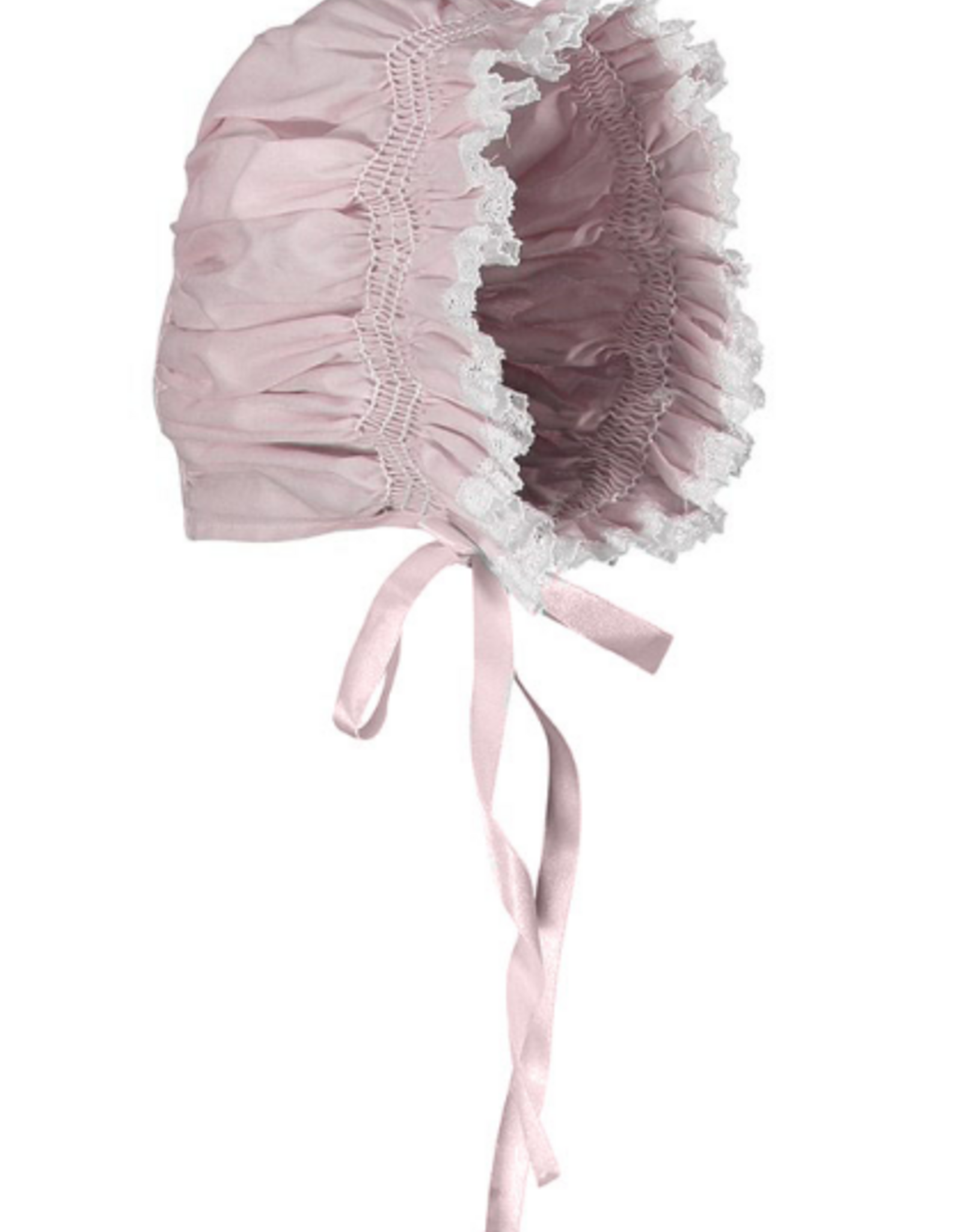 Feltman Brothers Girls Pink Smocked Lace Bonnet