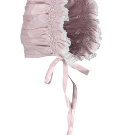 Feltman Brothers Girls Pink Smocked Lace Bonnet