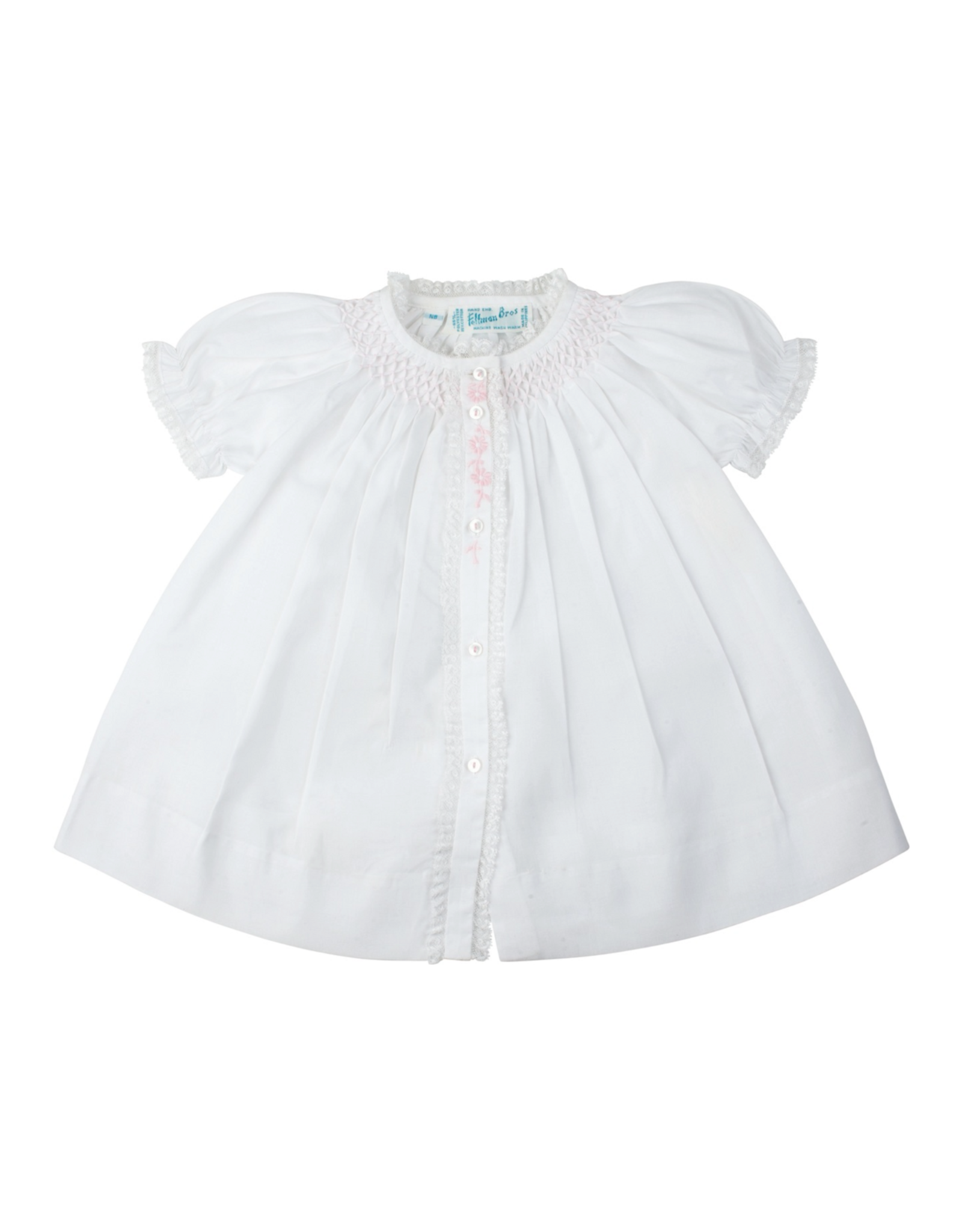 Feltman Brothers Honeycomb Smocked Yoke Daygown, White