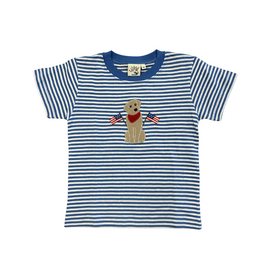 Luigi Navy Stripe Lab with American Flag SS Tshirt