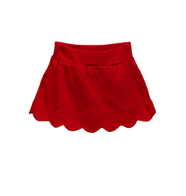 The Proper Peony Red Scallop Pima Skort