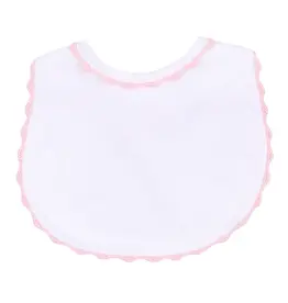 Magnolia Baby Baby Joy Pink Crochet Trim Bib
