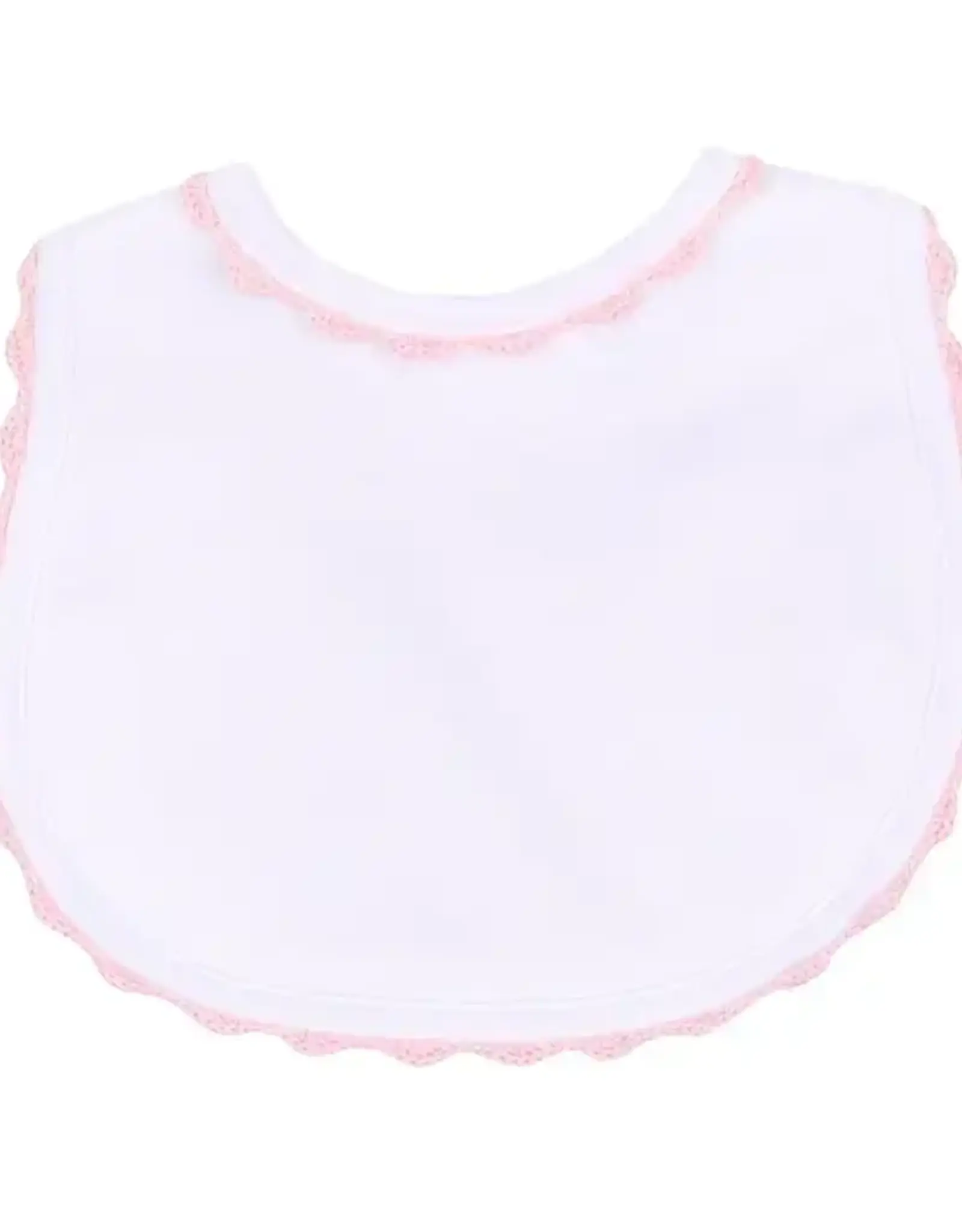 Magnolia Baby Baby Joy Pink Crochet Trim Bib