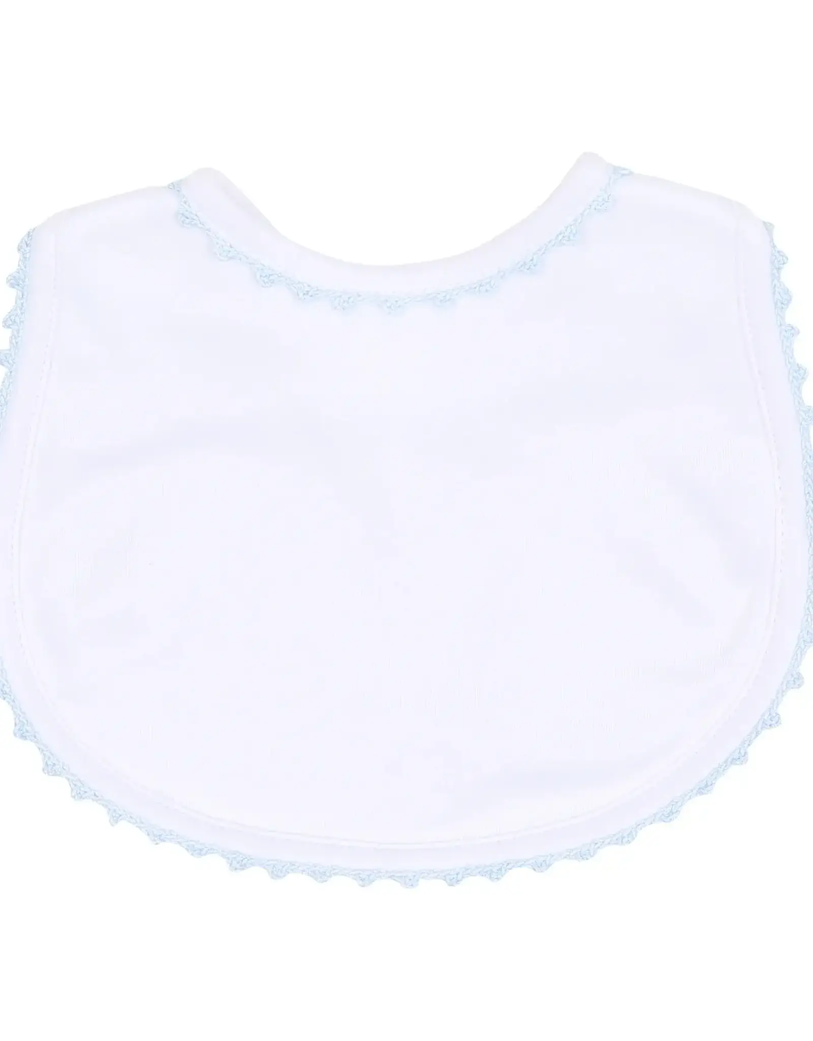 Magnolia Baby Baby Joy Blue Crochet Trim Bib
