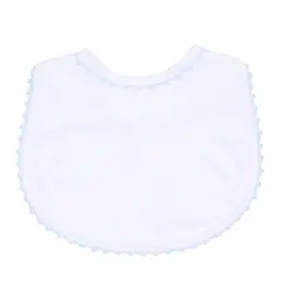 Magnolia Baby Baby Joy Blue Crochet Trim Bib