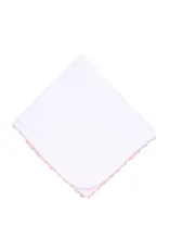 Magnolia Baby Baby Joy Receiving Blanket with Pink Crochet Trim