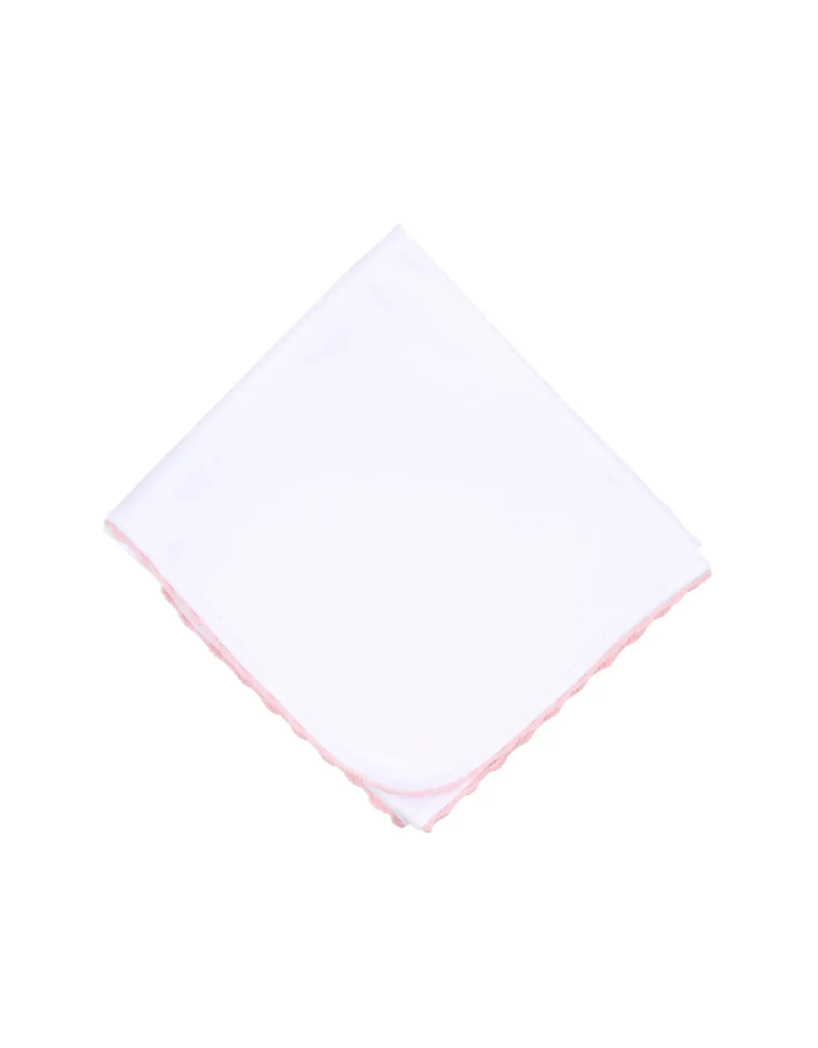 Magnolia Baby Baby Joy Receiving Blanket with Pink Crochet Trim