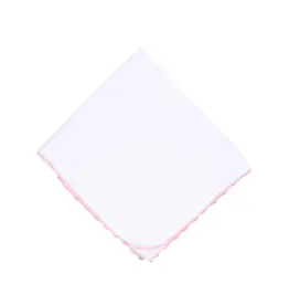 Magnolia Baby Baby Joy Receiving Blanket with Pink Crochet Trim