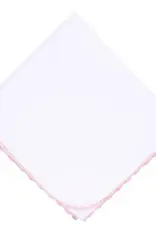 Magnolia Baby Baby Joy Receiving Blanket with Pink Crochet Trim