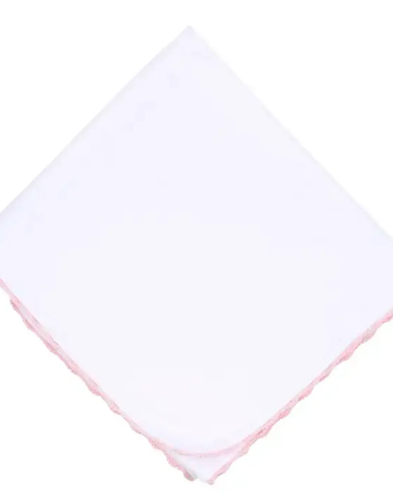 Magnolia Baby Baby Joy Receiving Blanket with Pink Crochet Trim