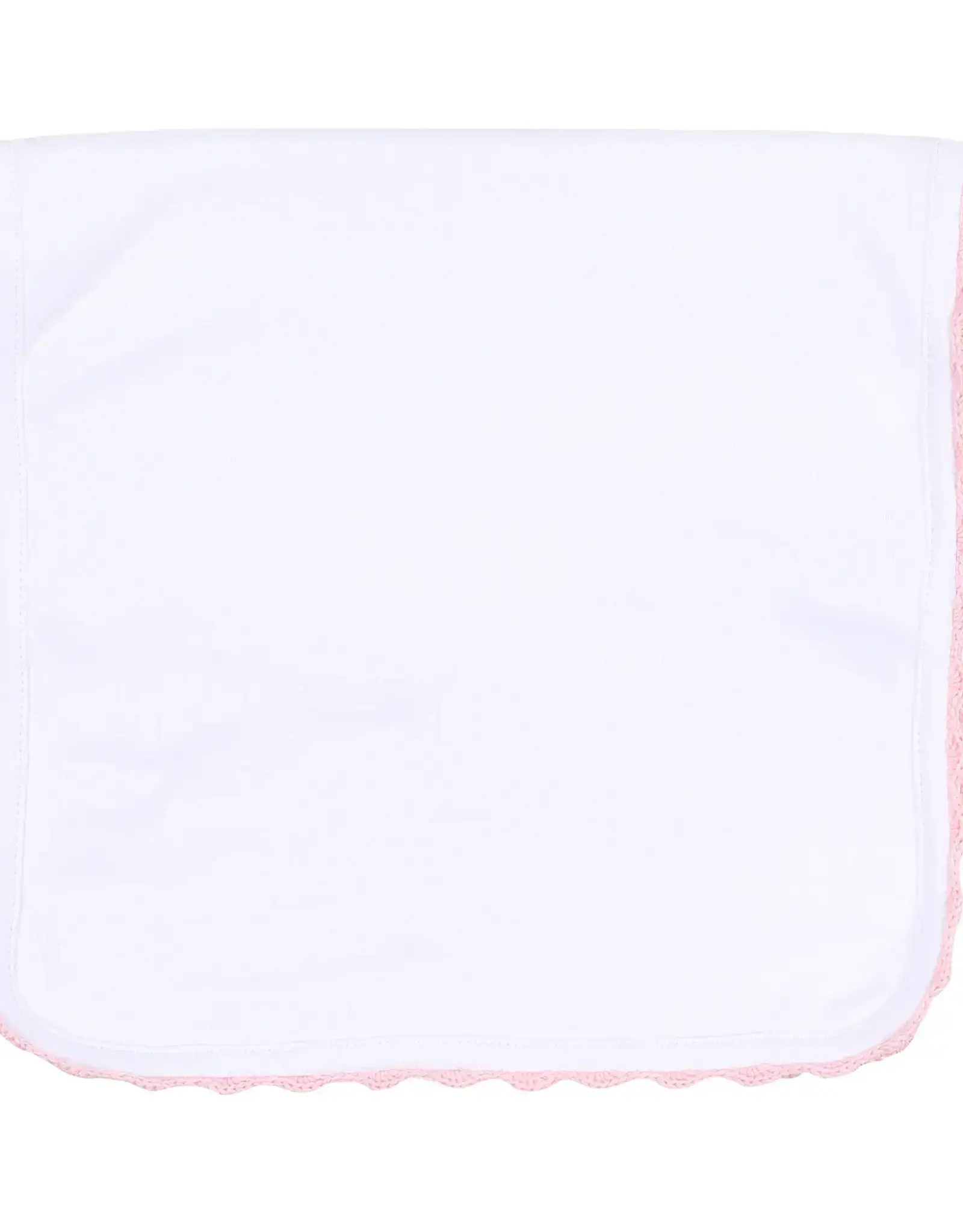 Magnolia Baby Baby Joy Burp Cloth with Pink Crochet Trim