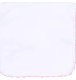Magnolia Baby Baby Joy Burp Cloth with Pink Crochet Trim