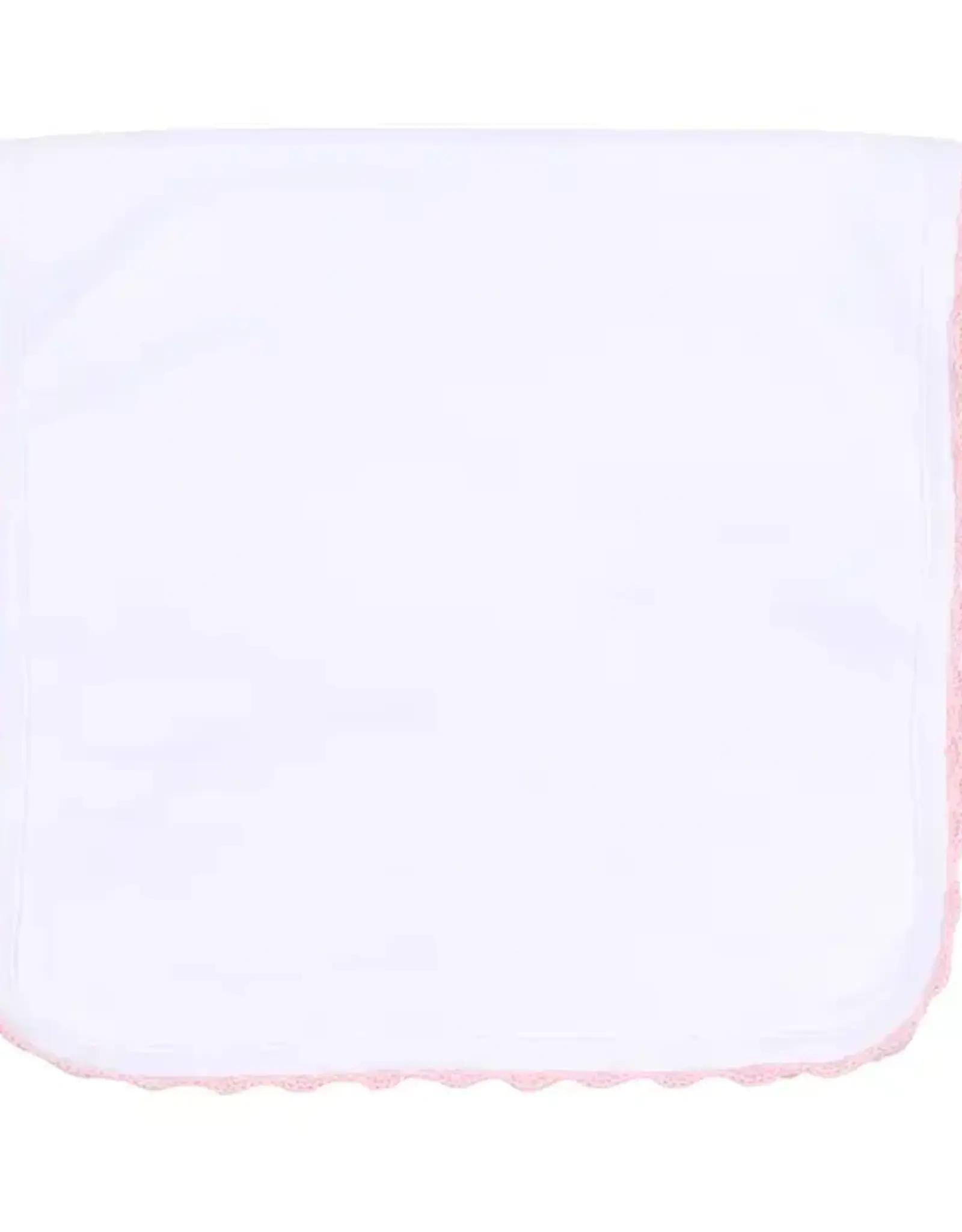 Magnolia Baby Baby Joy Burp Cloth with Pink Crochet Trim