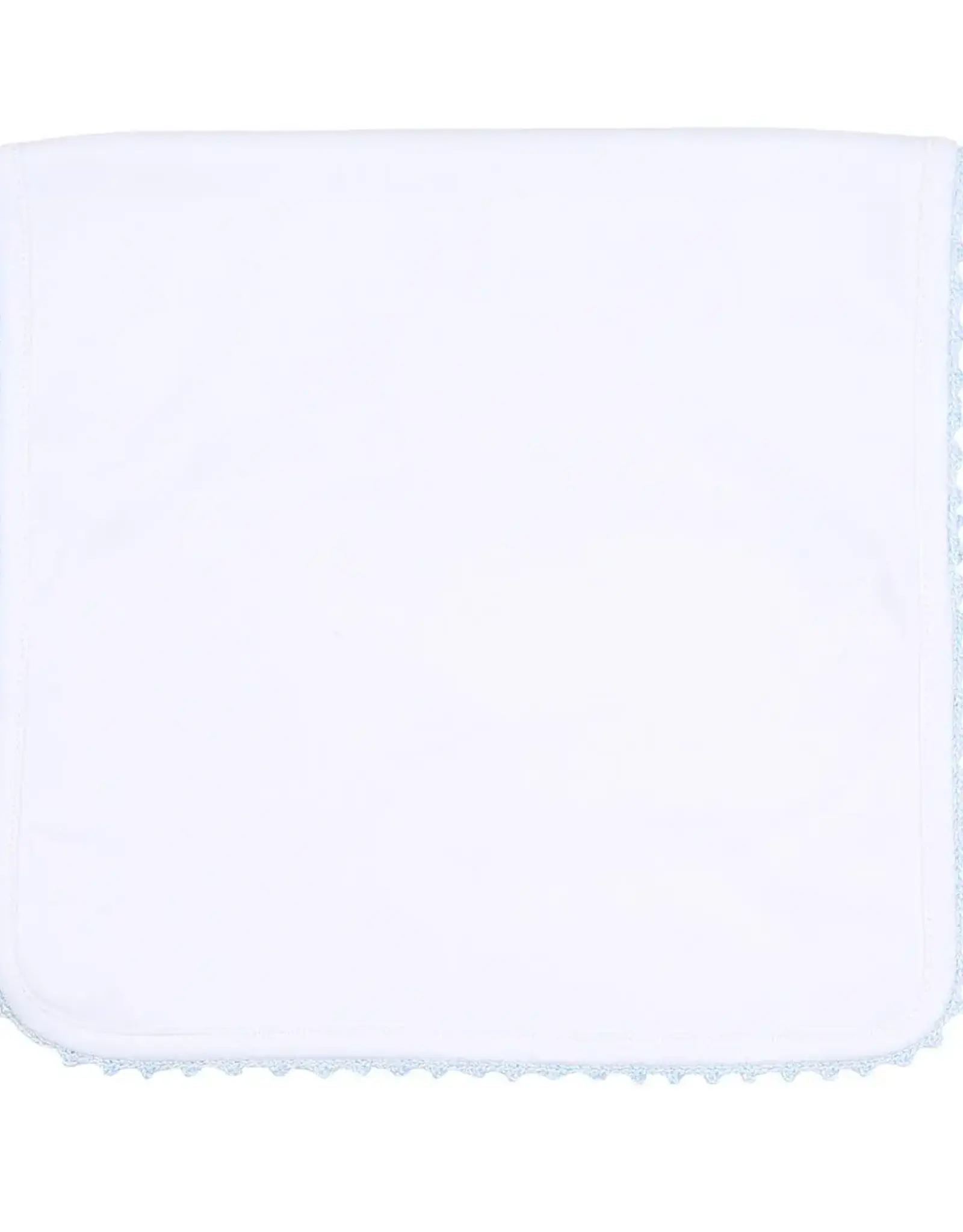 Magnolia Baby Baby Joy Burp Cloth with Blue Crochet Trim