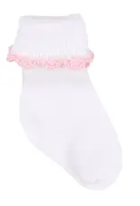 Magnolia Baby Baby Joy Socks with Light Pink Crochet Trim
