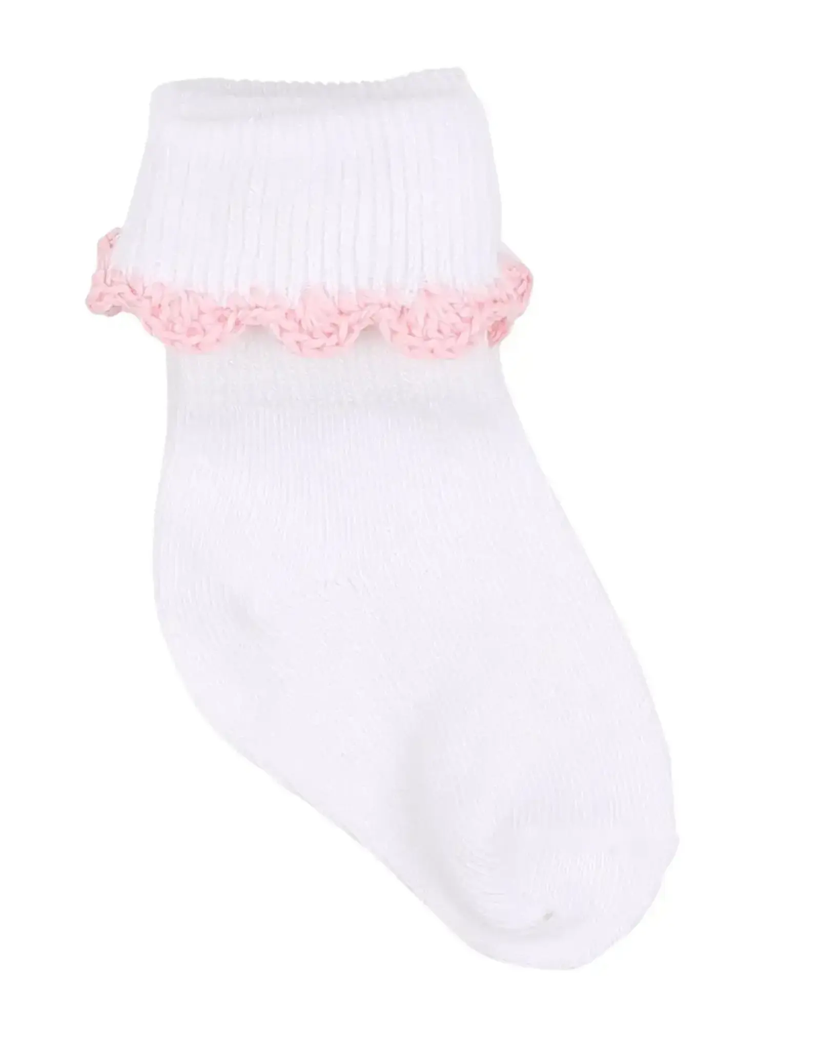 Magnolia Baby Baby Joy Socks with Light Pink Crochet Trim