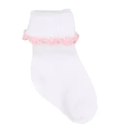 Magnolia Baby Baby Joy Socks with Light Pink Crochet Trim