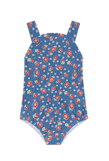 Minnow Navy Floral Bib One Piece