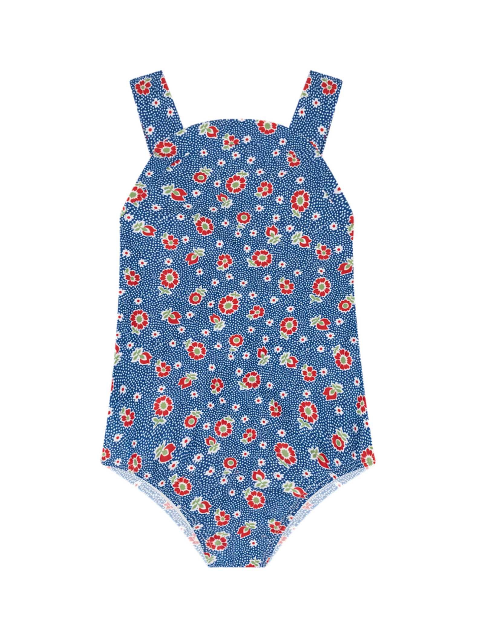 Minnow Navy Floral Bib One Piece