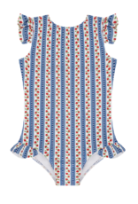 Minnow Strawberry Fields Ruffle Cap Sleeve One Piece
