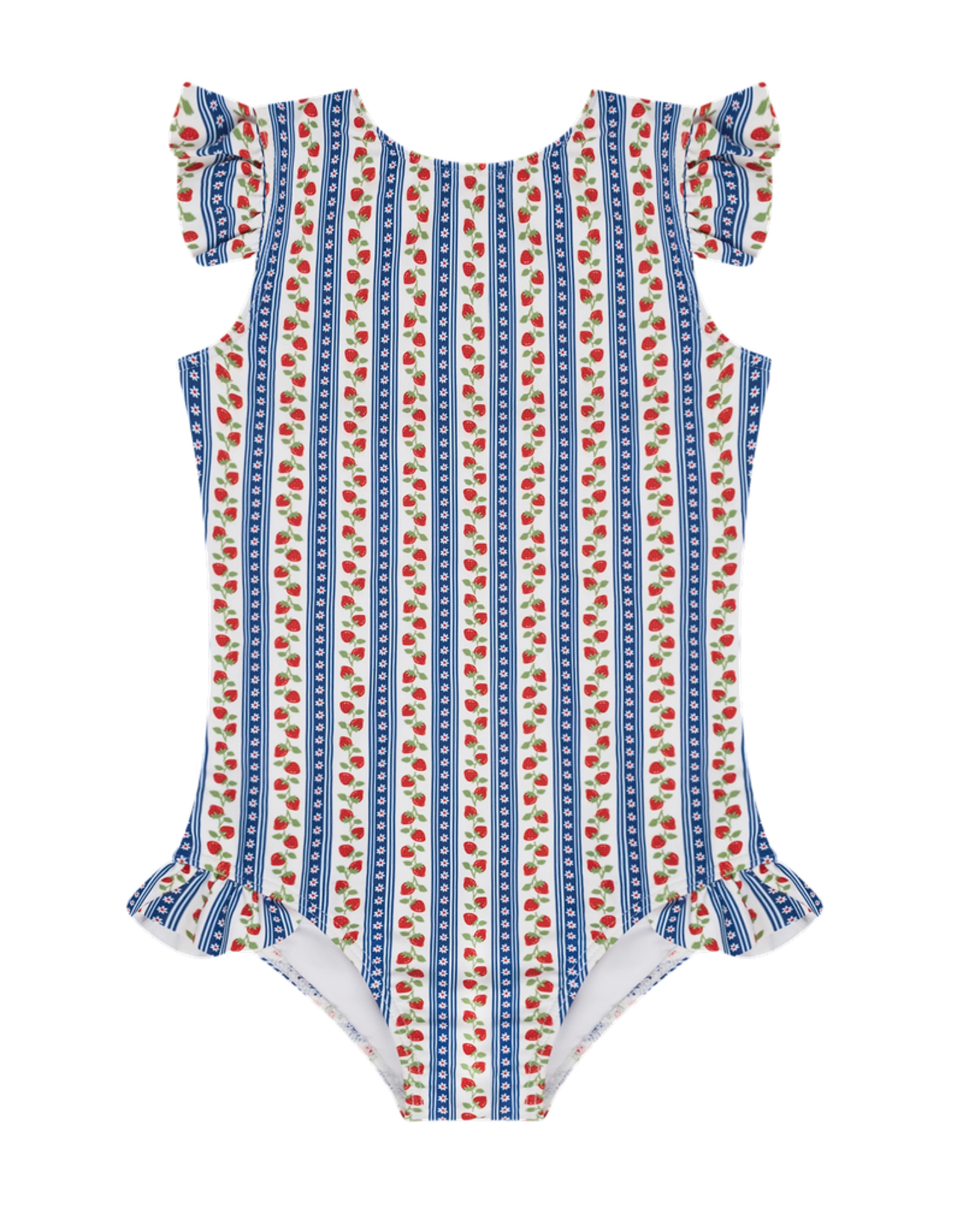 Minnow Strawberry Fields Ruffle Cap Sleeve One Piece