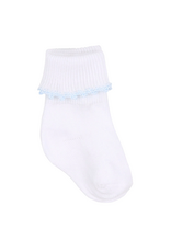 Magnolia Baby Baby Joy Socks with Light Blue Crochet Trim