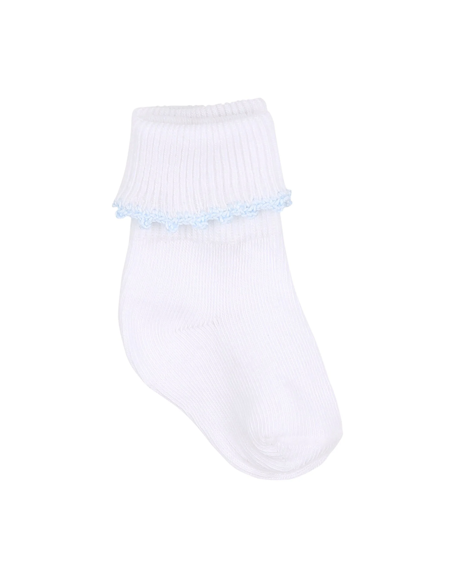 Magnolia Baby Baby Joy Socks with Light Blue Crochet Trim