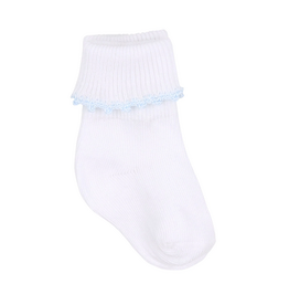 Magnolia Baby Baby Joy Socks with Light Blue Crochet Trim