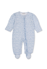 Kissy Kissy Fall Blooms Light Blue Footie w/ Zip
