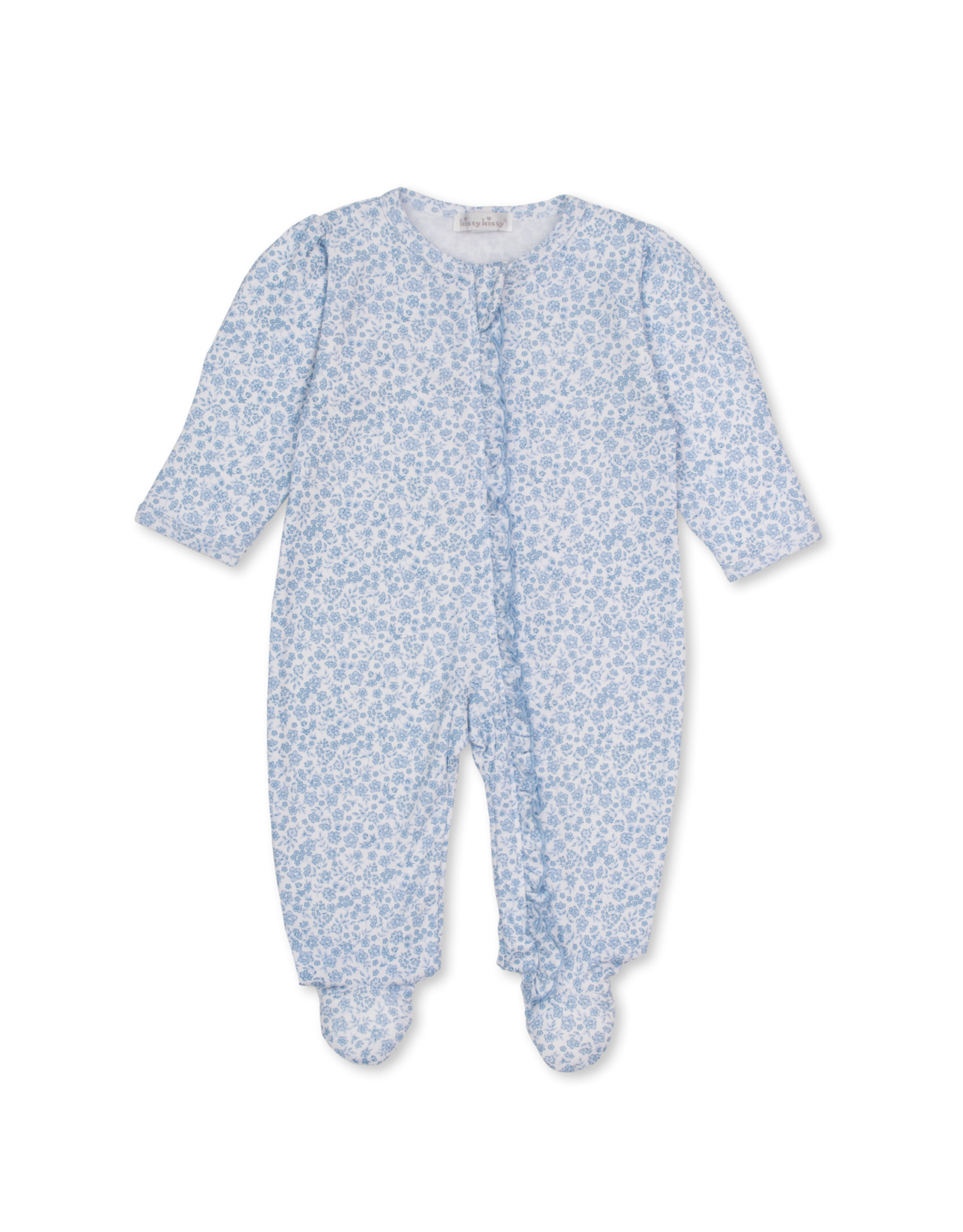 Kissy Kissy Fall Blooms Light Blue Footie w/ Zip