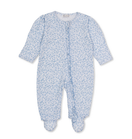 Kissy Kissy Fall Blooms Light Blue Footie w/ Zip