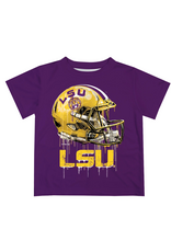 LSU Dripping Football Helmet Purple Dry Fit