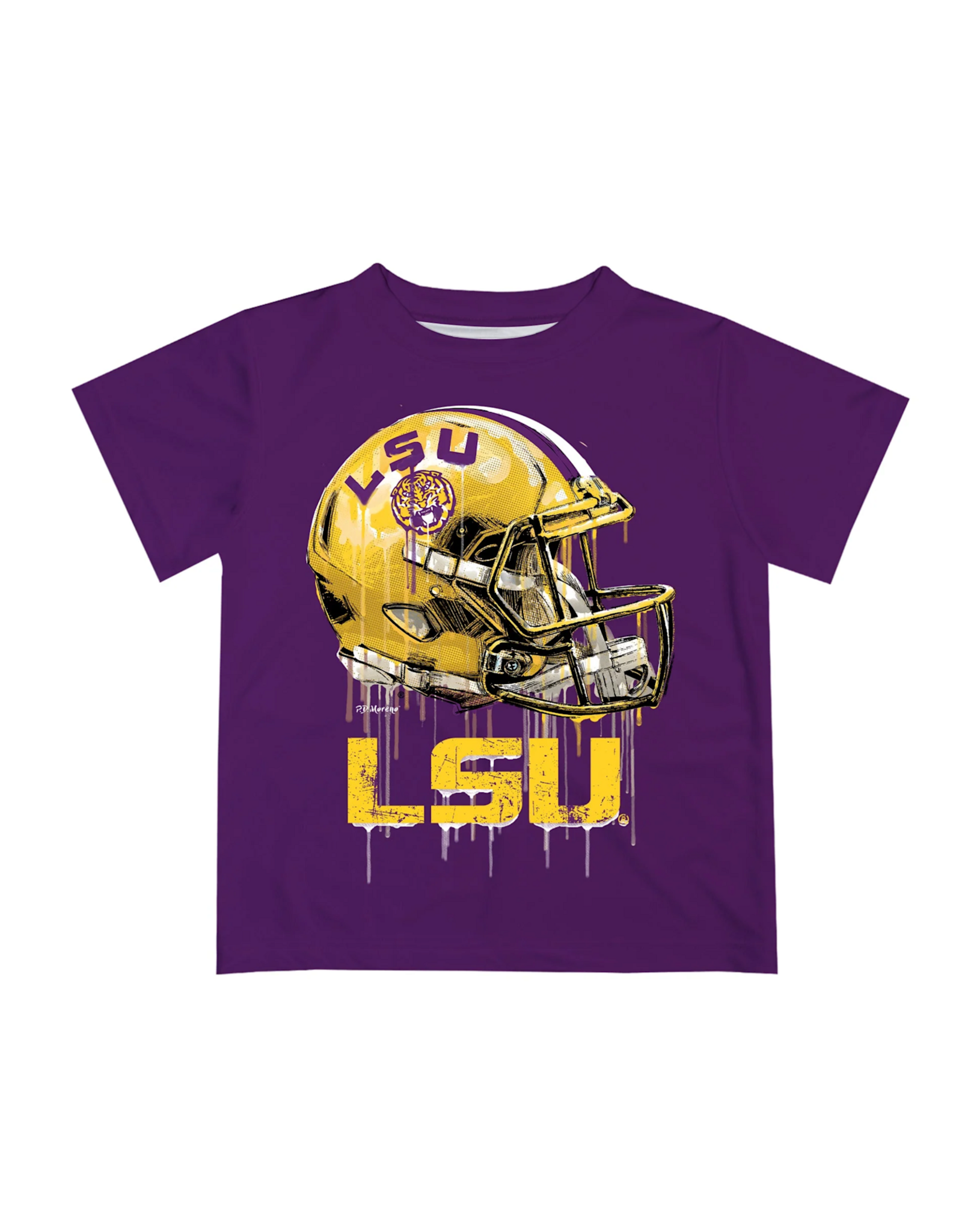 LSU Dripping Football Helmet Purple Dry Fit