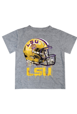 LSU Dripping Football Helmet Heathered Grey Dry Fit