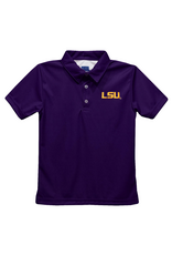 LSU Embroidered Purple Performance Polo