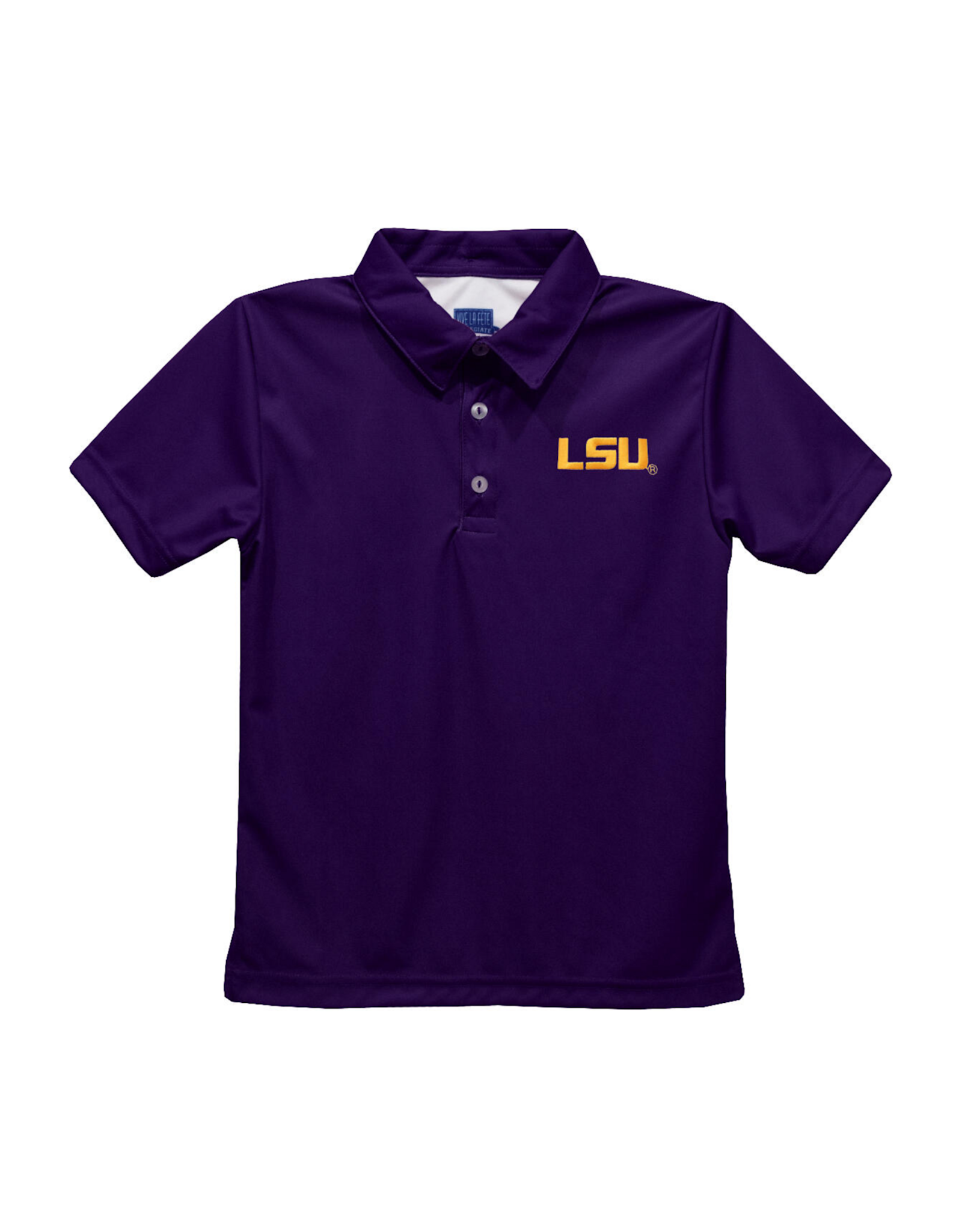 LSU Embroidered Purple Performance Polo