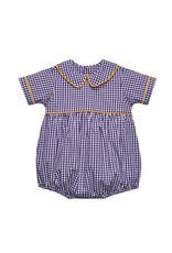 Southern Saturday Purple/Gold Gingham Boy Bubble
