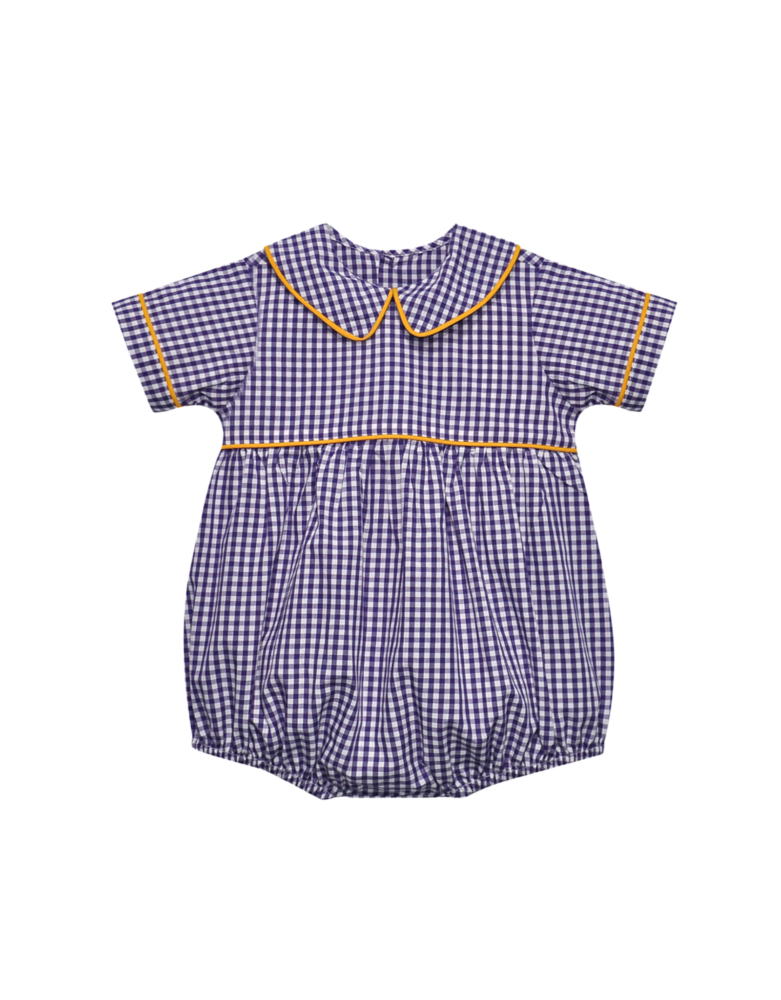 Southern Saturday Purple/Gold Gingham Boy Bubble