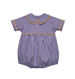Southern Saturday Purple/Gold Gingham Boy Bubble
