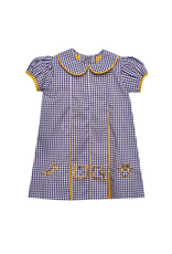 Southern Saturday LSU 4 Logos Purple/Gold Gingham Pleat Dress