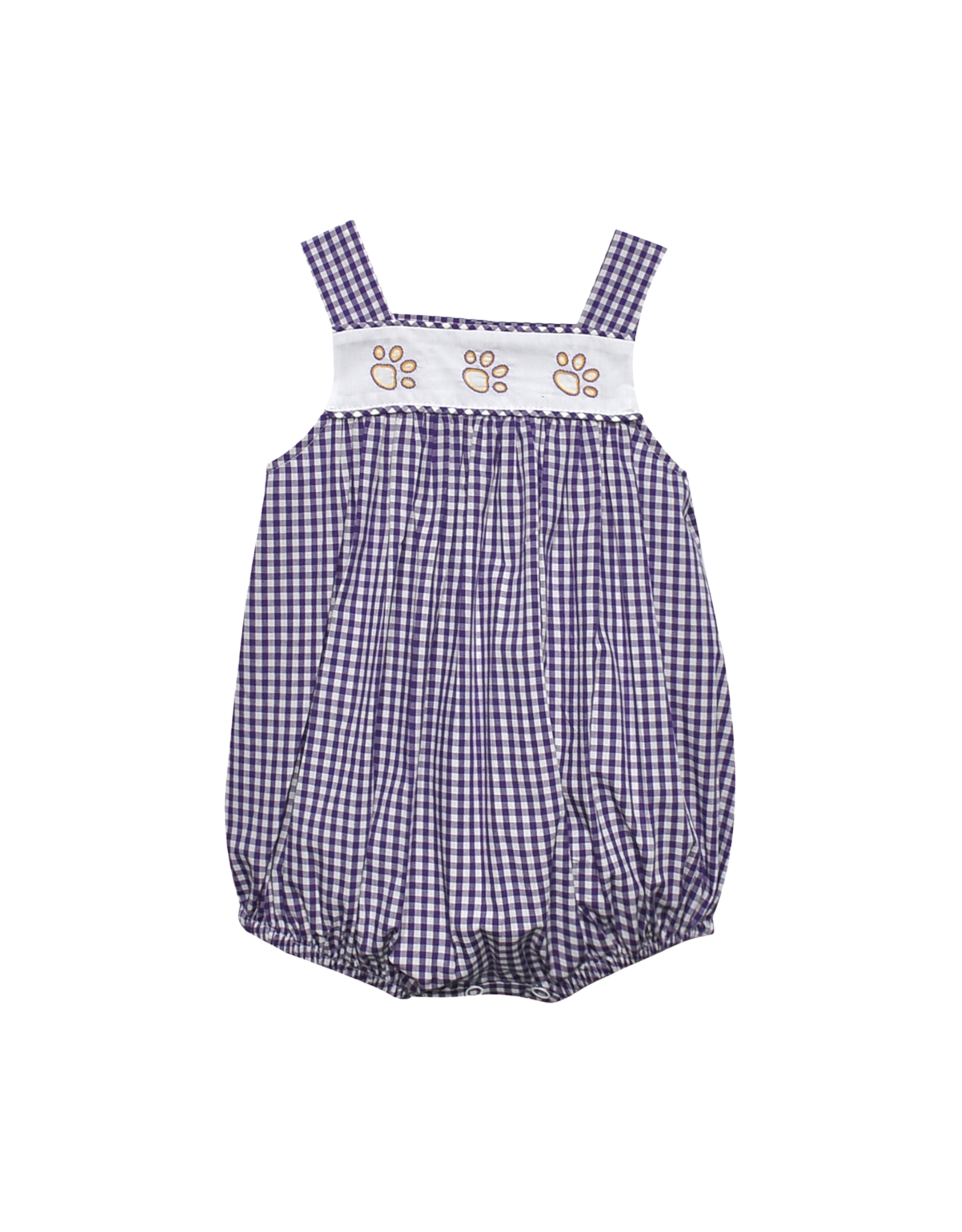 Southern Saturday Tiger Paw Embroidered Purple Gingham Unisex Bubble